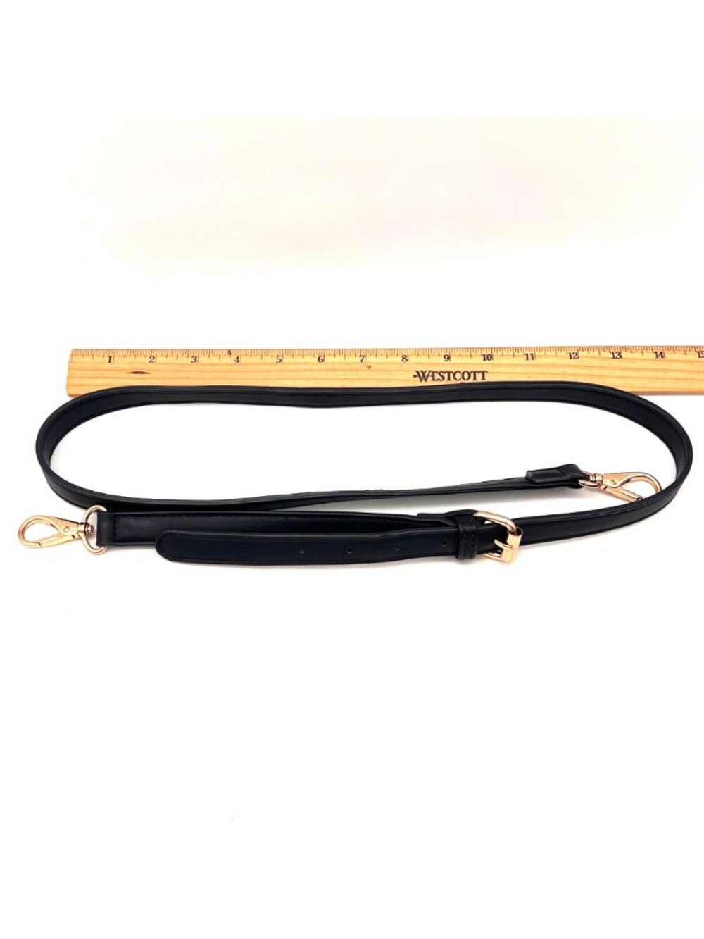 Marina Galanti Black Faux Leather Handbag With Gold Accents & Adjustable Strap - Picture 12 of 16
